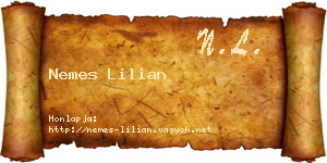 Nemes Lilian névjegykártya